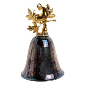Gorham Christmas Silver Plated Bell Ornament 1996 Gold Bird Dove Or Partridge